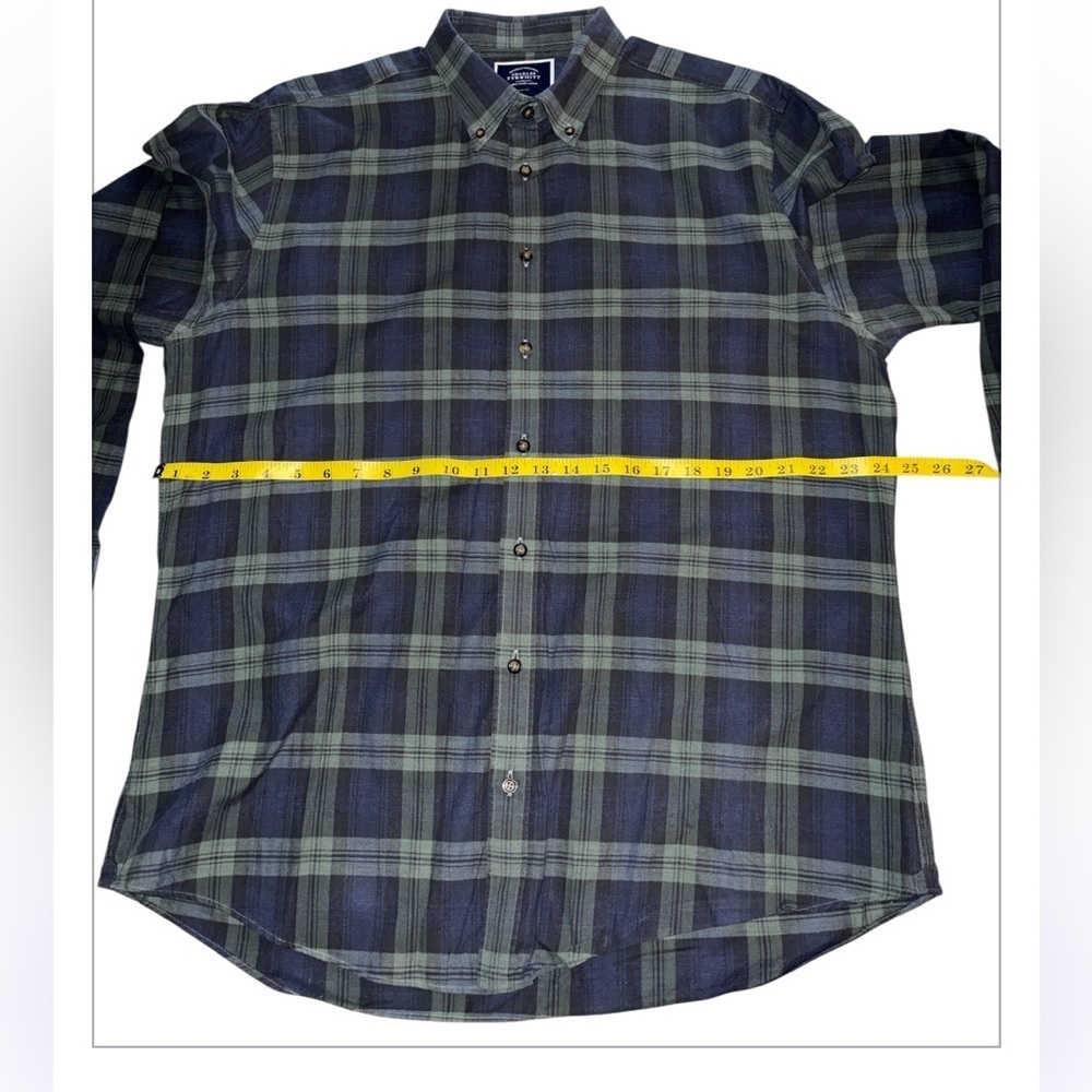 Charles Tyrwhitt Flannel Check Shirt-In Blue Checkered Button Down Shirt Size XL - Picture 9 of 11